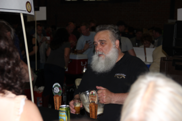 Bill Moore from Lancaster Brewing chats with some festival goers.