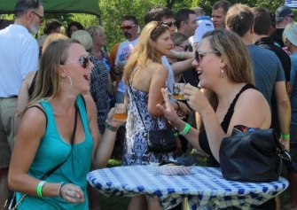 A couple of ladies chatting at the Odessa Brewfest.
